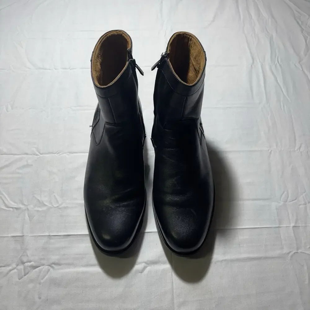 Florsheim 12140-001 Mens 11 D Black Leather Side Zip Dress Ankle Boots